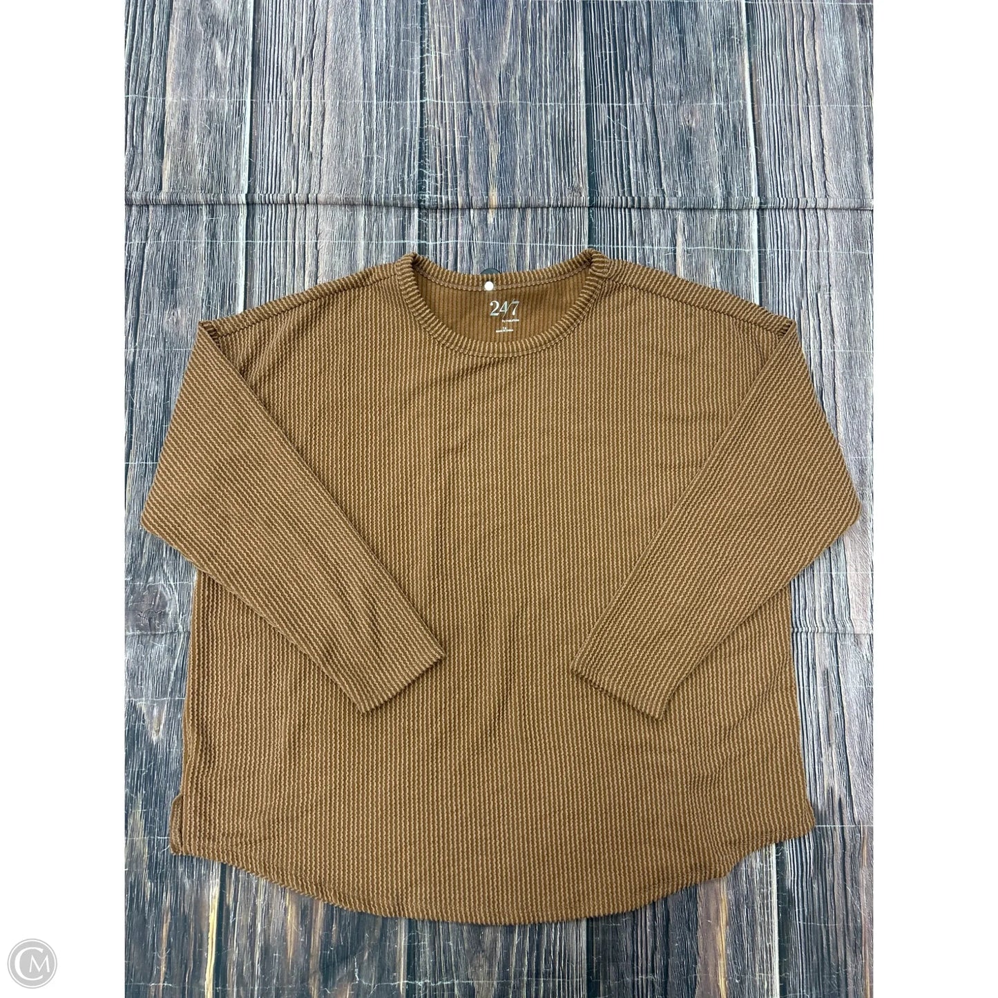 Top Long Sleeve By Maurices In Brown, Size: 1x