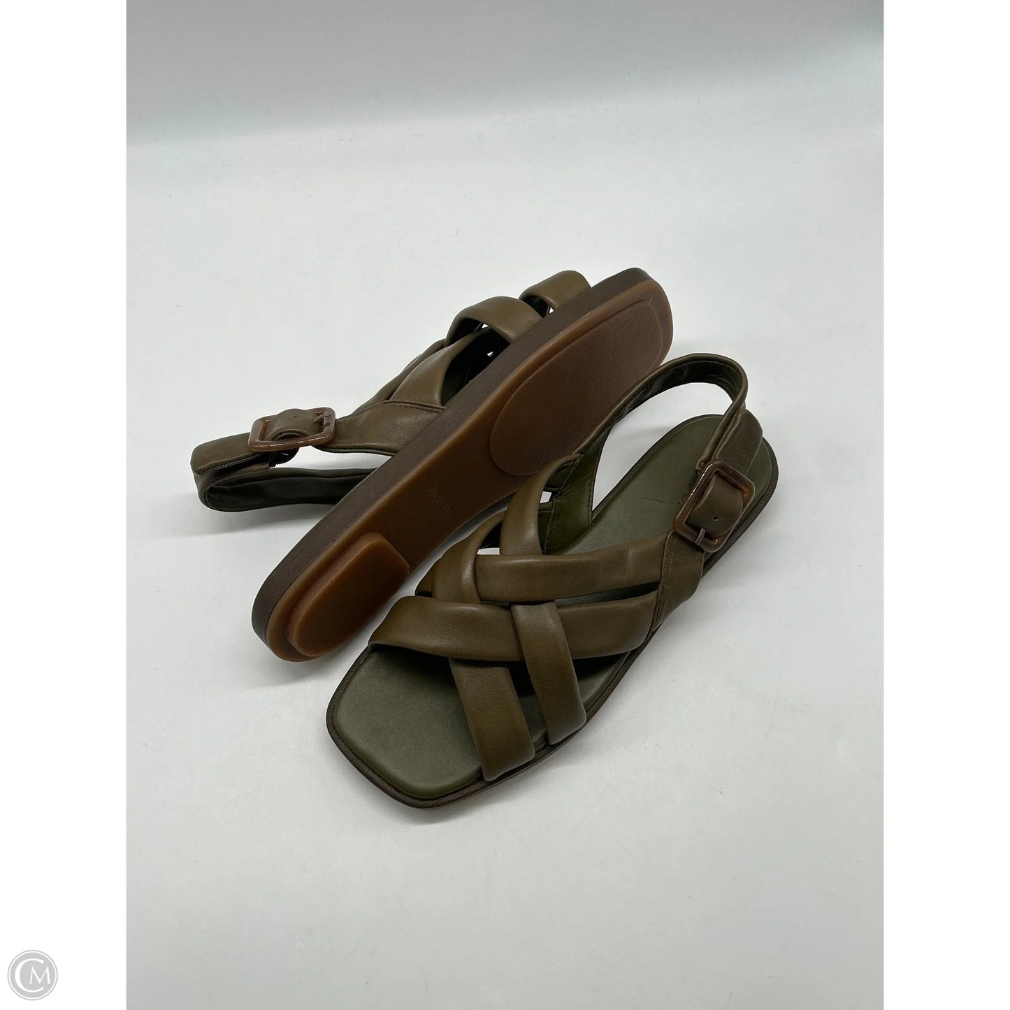 Sandals Flats By Vince In Green, Size: 9.5