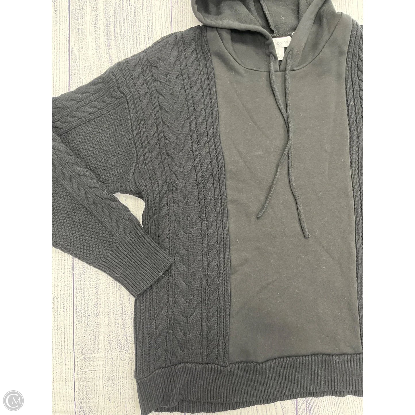 Sweatshirt Hoodie By Liz Claiborne In Black, Size: Xl