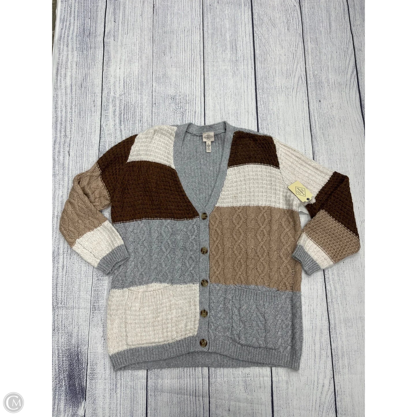 Sweater Cardigan By St Johns Bay In Grey, Size: Xl