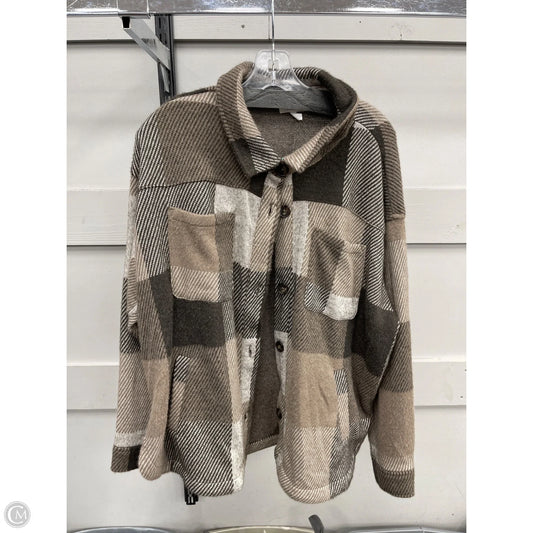 Jacket Shirt By Maurices In Brown, Size: 1x