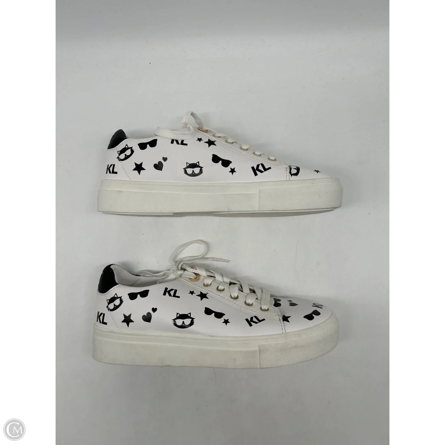 Shoes Designer By Karl Lagerfeld In White, Size: 7.5