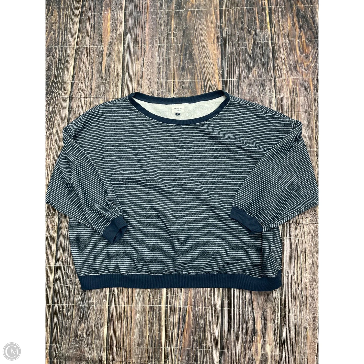 Top Long Sleeve By American Eagle In Navy, Size: 1x