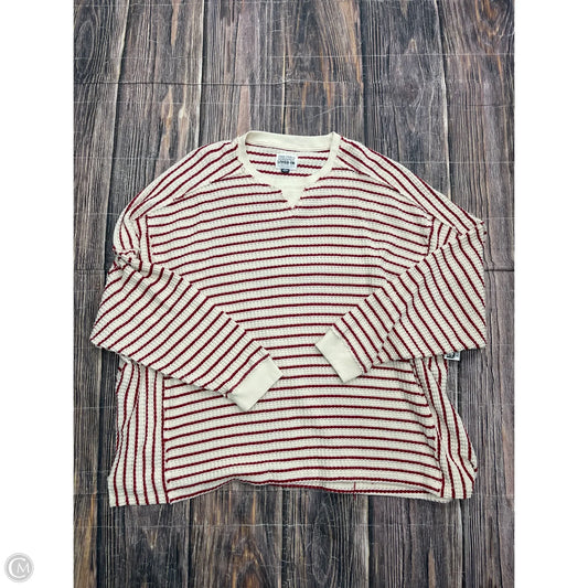 Top Long Sleeve By American Eagle In Red & Tan, Size: 1x