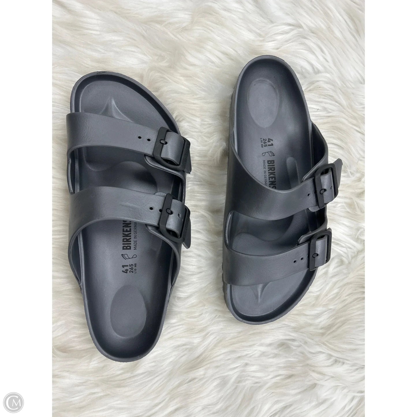 Sandals Flats By Birkenstock In Grey, Size: 10