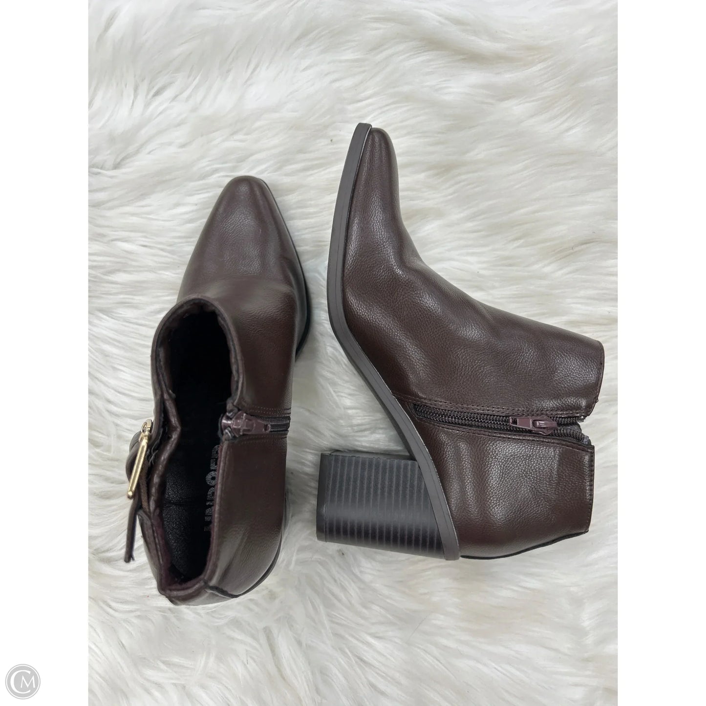Boots Ankle Heels By Clothes Mentor In Brown, Size: 8