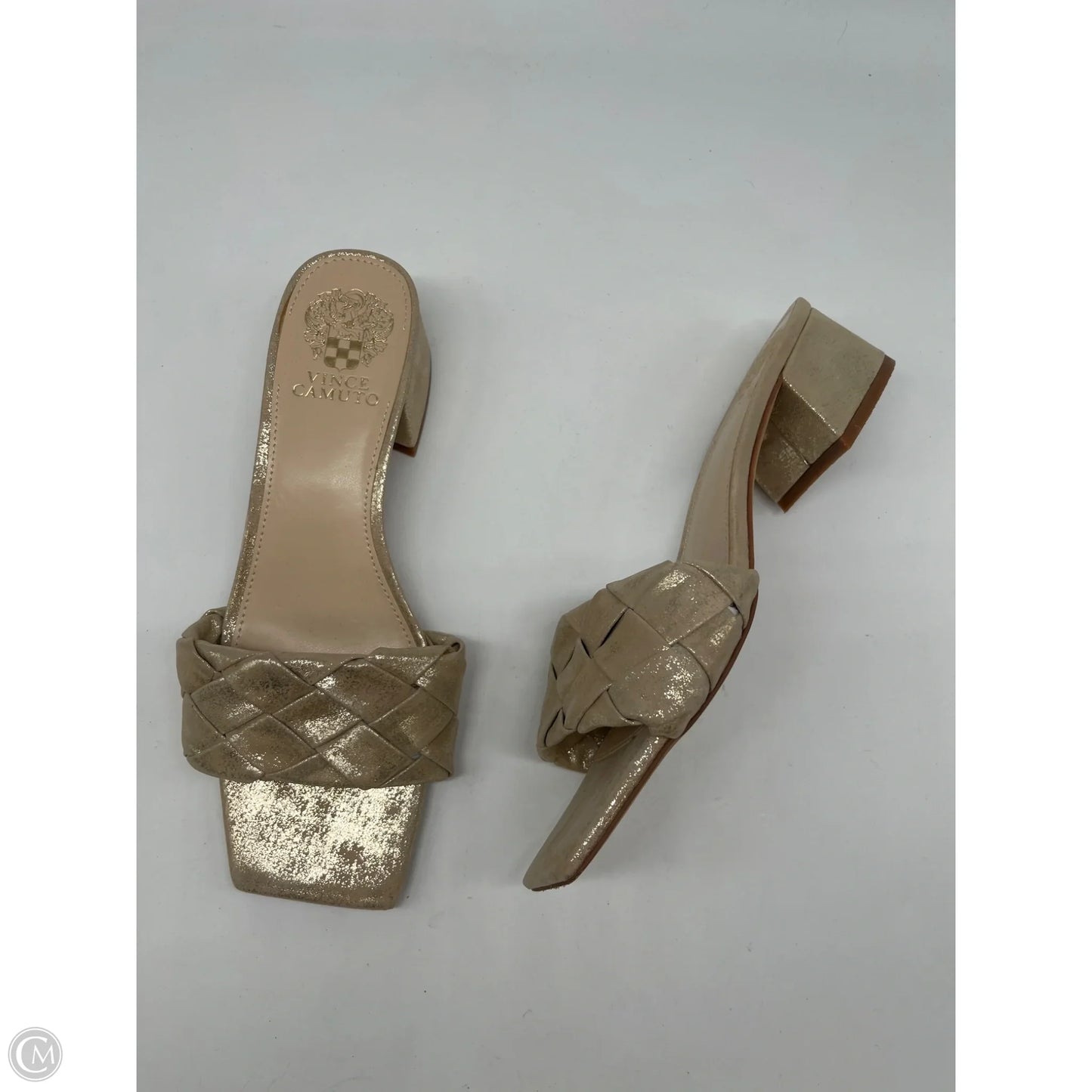 Sandals Heels Block By Vince Camuto In Gold, Size: 8.5