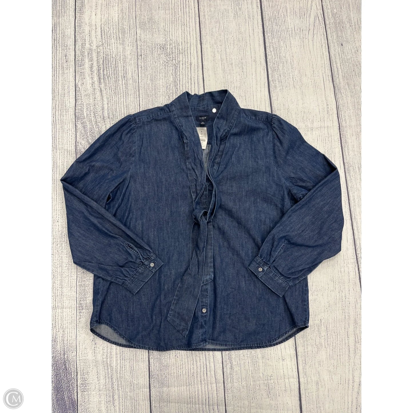 Top Long Sleeve By J. Crew In Blue Denim, Size: Xl