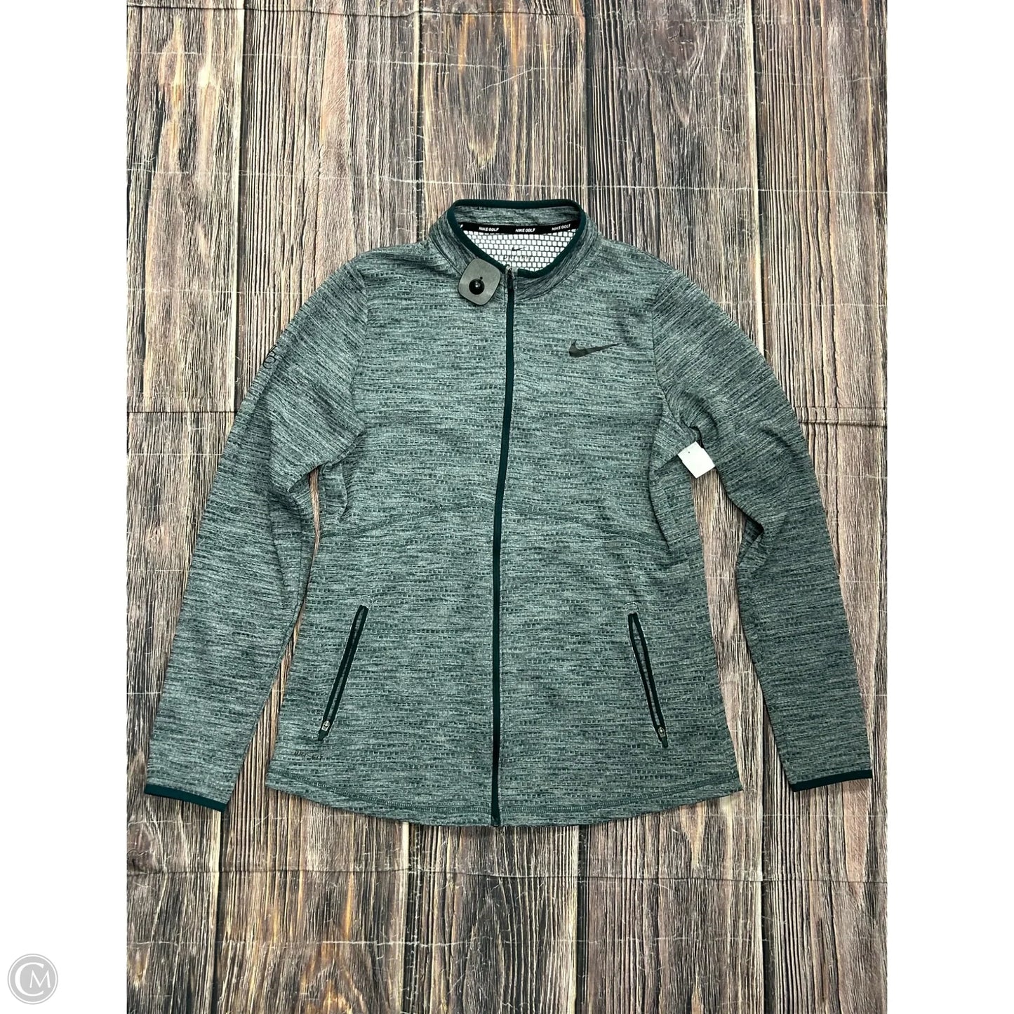 Athletic Sweatshirt Collar By Nike Apparel In Green, Size: L