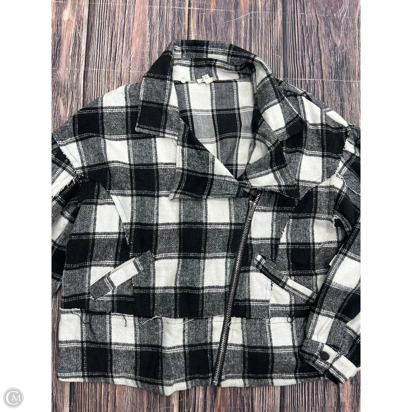 Jacket Other By Pol In Black & White, Size: S