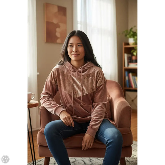 Sweatshirt Hoodie By Easel In Pink, Size: M