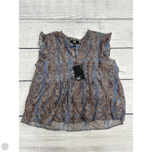 Top Sleeveless By Paige In Blue & Brown, Size: M