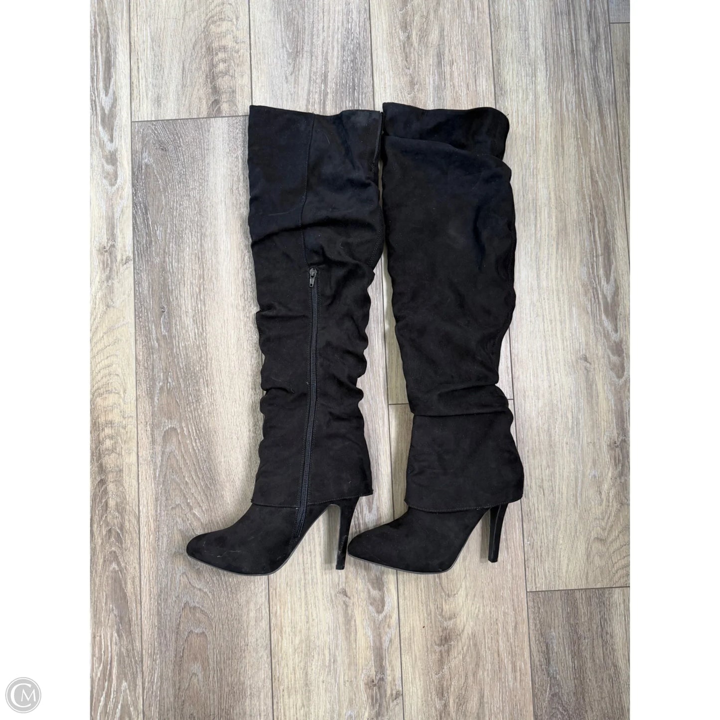Boots Knee Heels By Nina In Black, Size: 9