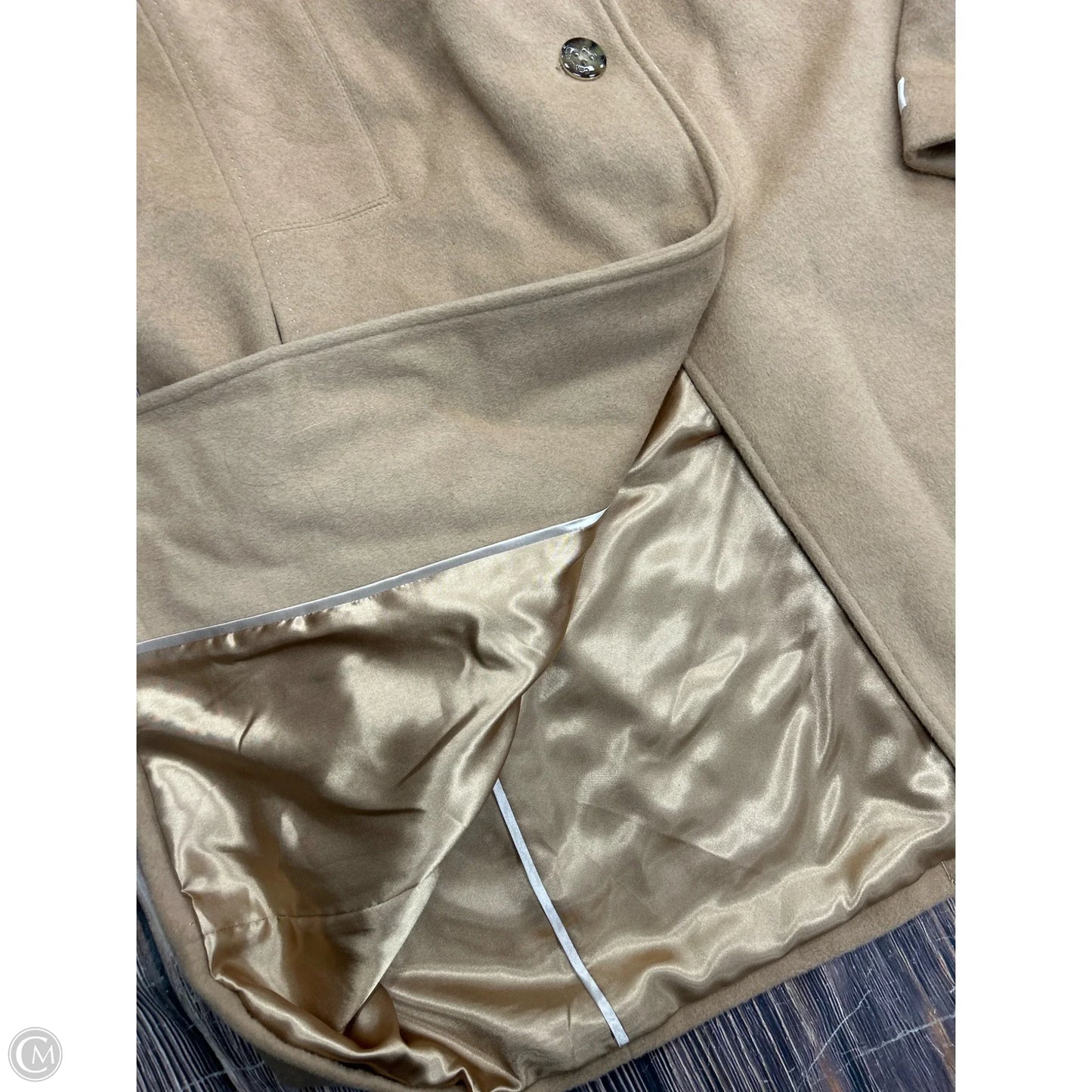 Coat Peacoat By Calvin Klein In Tan, Size: 18
