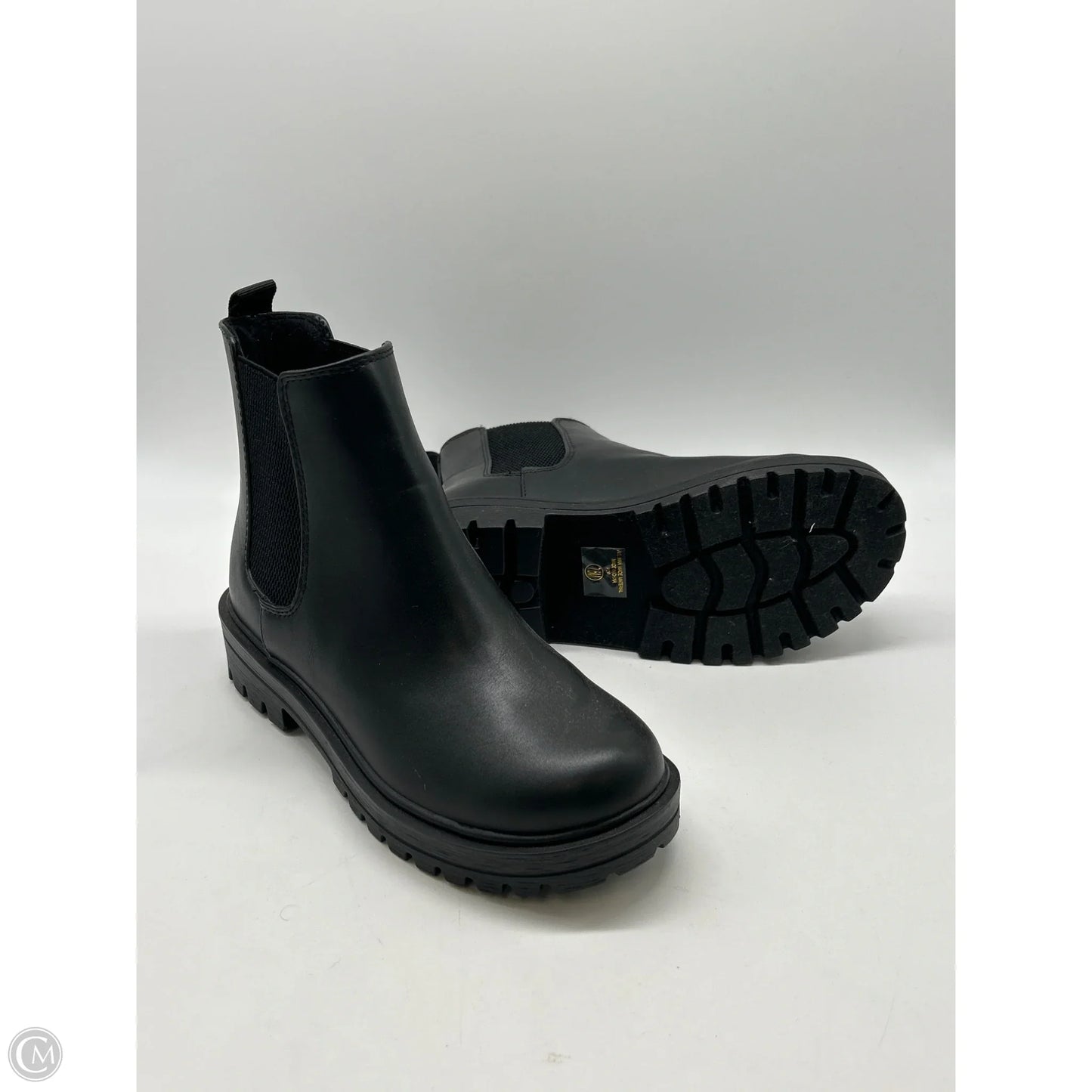 Boots Ankle Heels By Clothes Mentor In Black, Size: 7.5