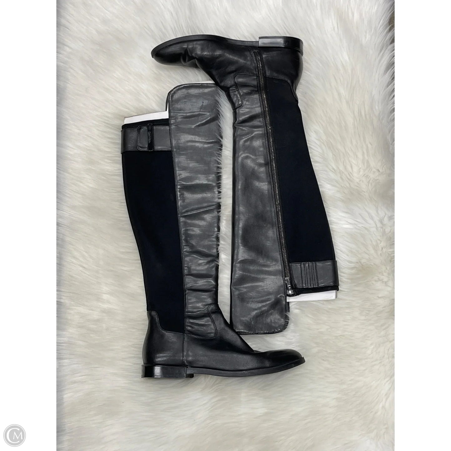 Boots Knee Flats By Calvin Klein In Black, Size: 8