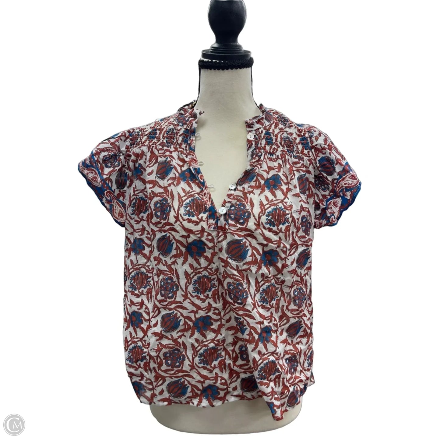 Top Short Sleeve By House Of Harlow In Blue & Red & White, Size: M