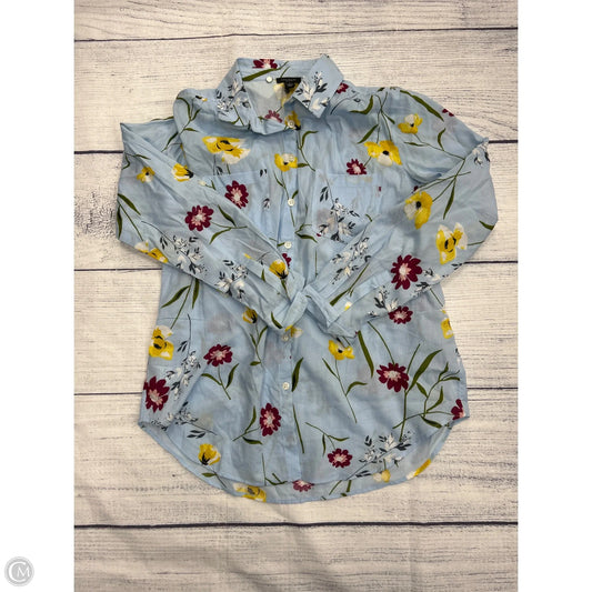 Top Long Sleeve By Ann Taylor In Blue, Size: M