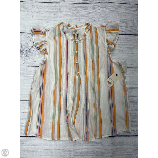 Top Short Sleeve By St Johns Bay In Cream, Size: L