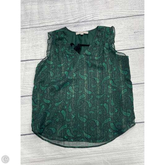 Top Sleeveless By Loft In Green, Size: Xs