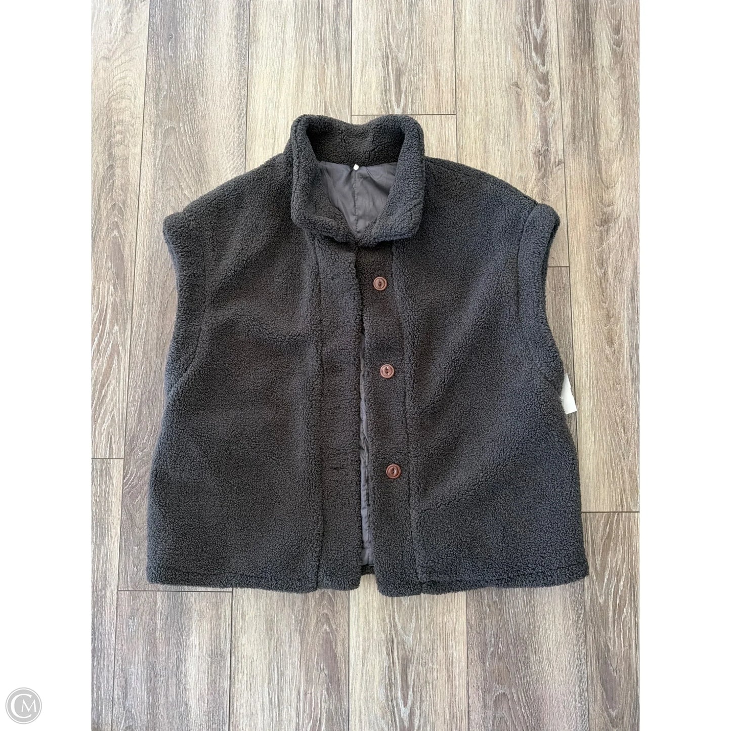 Vest Fleece By Clothes Mentor In Grey, Size: M