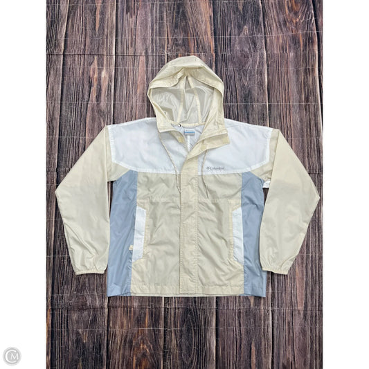 Jacket Windbreaker By Columbia In Blue & Cream, Size: L