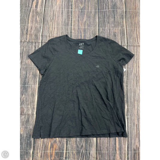 Top Short Sleeve Basic By Maurices In Grey, Size: 1x