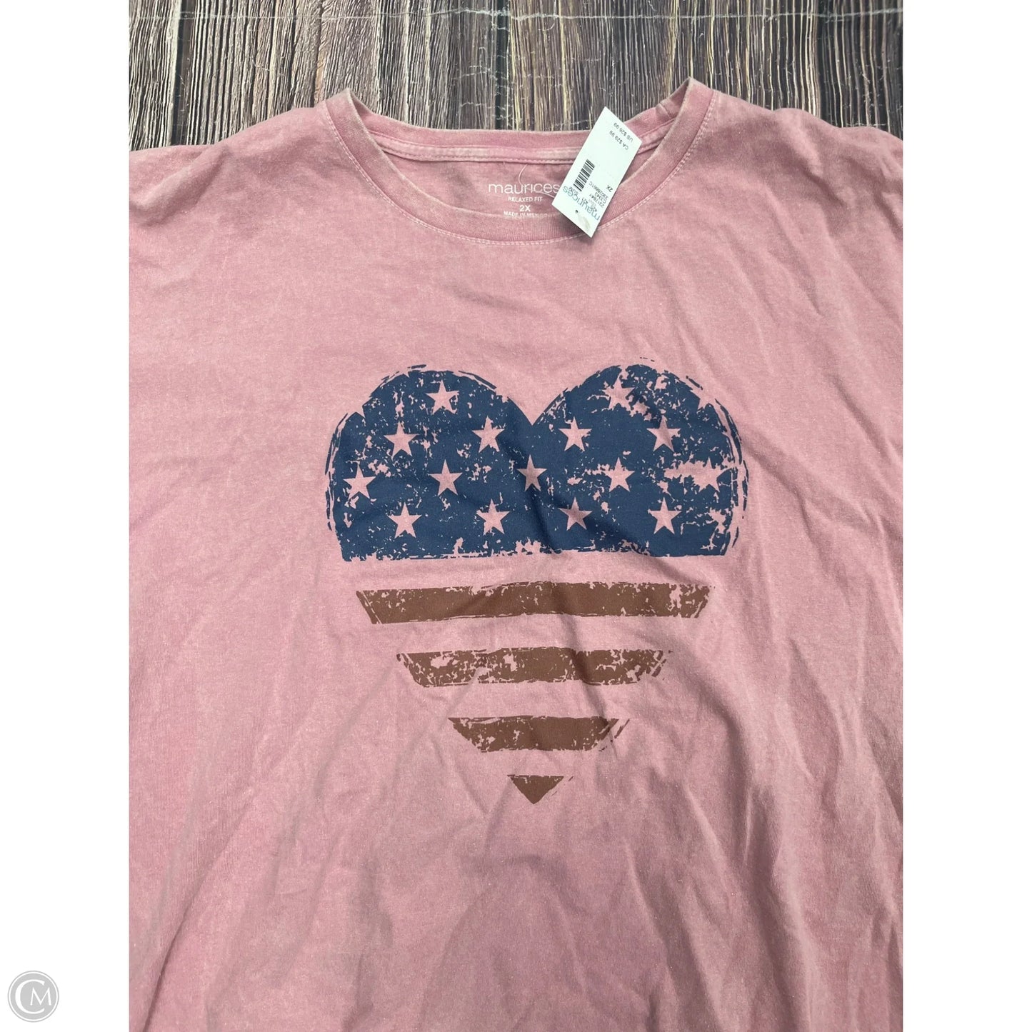 Top Short Sleeve By Maurices In Pink, Size: 2x