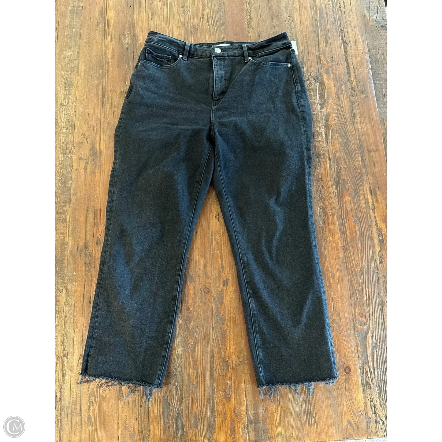 Jeans Cropped By Loft In Black, Size: 10