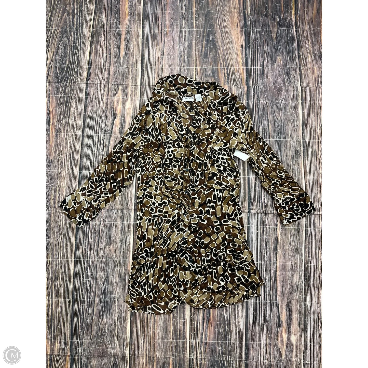 Top Long Sleeve By Chicos In Brown, Size: S