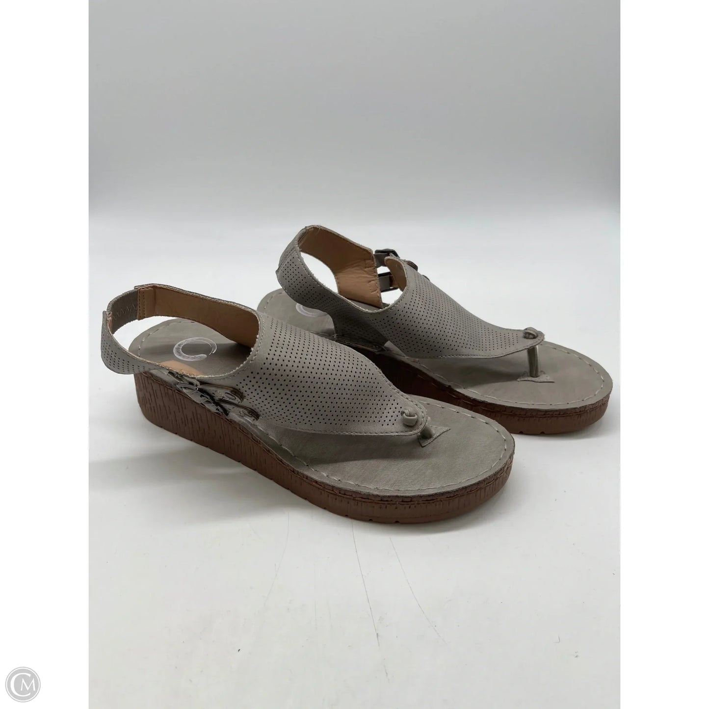 Sandals Heels Platform By Clothes Mentor In Grey, Size: 6
