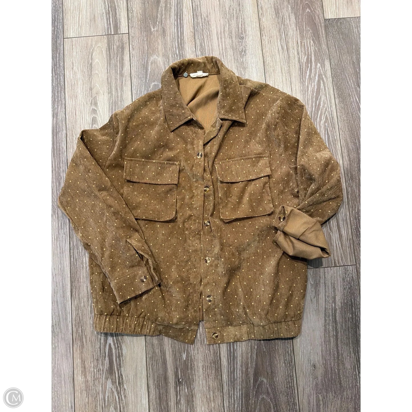 Jacket Shirt By Easel In Brown, Size: S