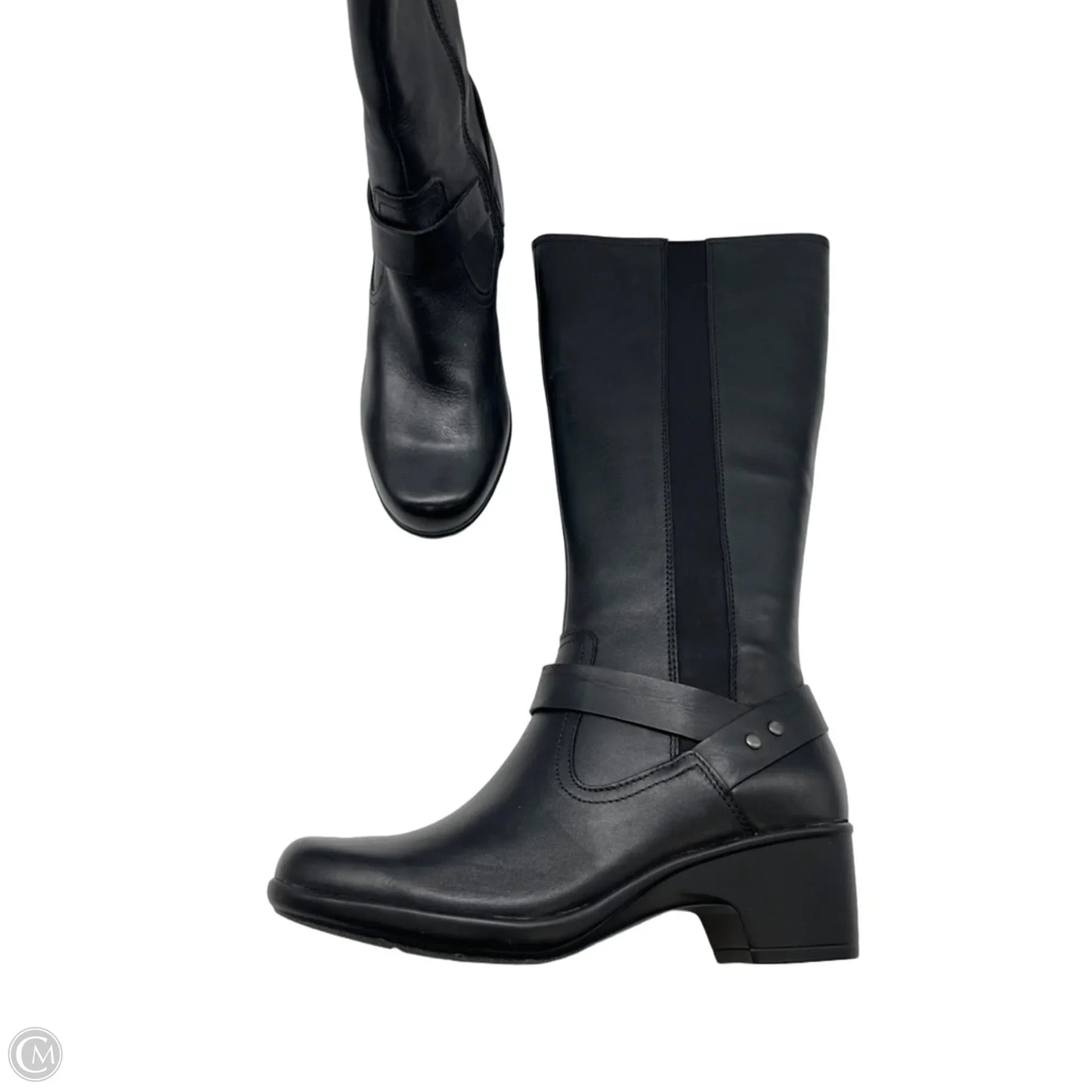 Boots Knee Heels By Clarks In Black, Size: 11