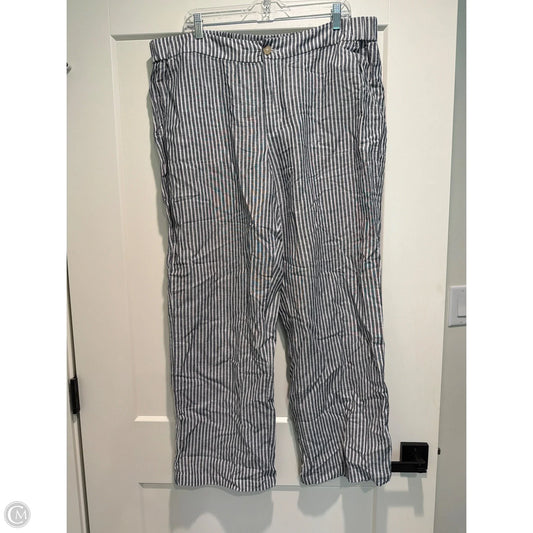Pants Linen By Liz Claiborne In Grey & White, Size: Xl