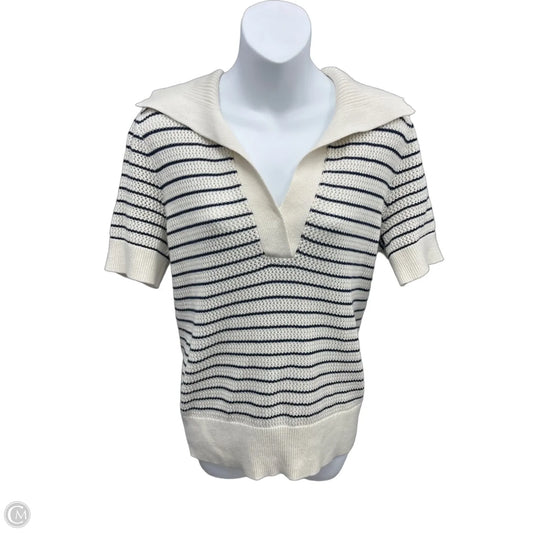 Sweater Short Sleeve By Vineyard Vines In Blue & White, Size: M