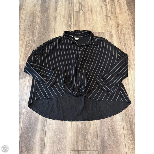 Top Long Sleeve By Caslon In Black, Size: 3x