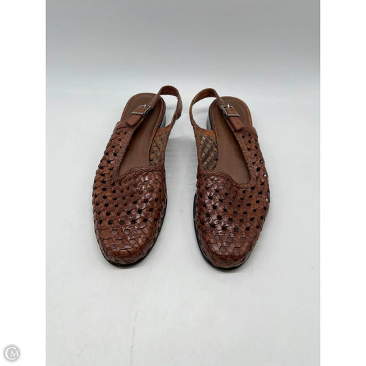 Sandals Heels Block By Clothes Mentor In Brown, Size: 7.5