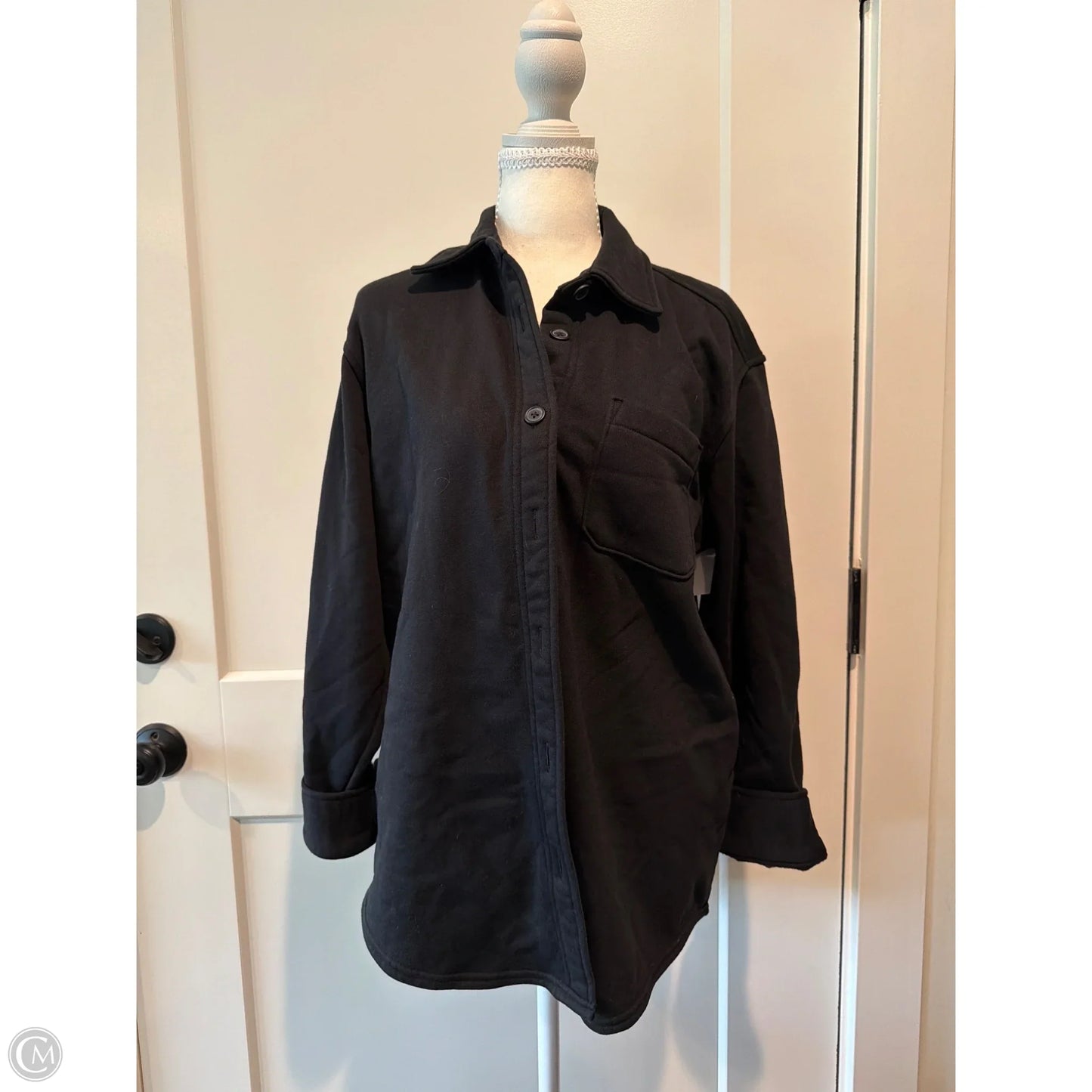 Jacket Shirt By Gap In Black, Size: Xs