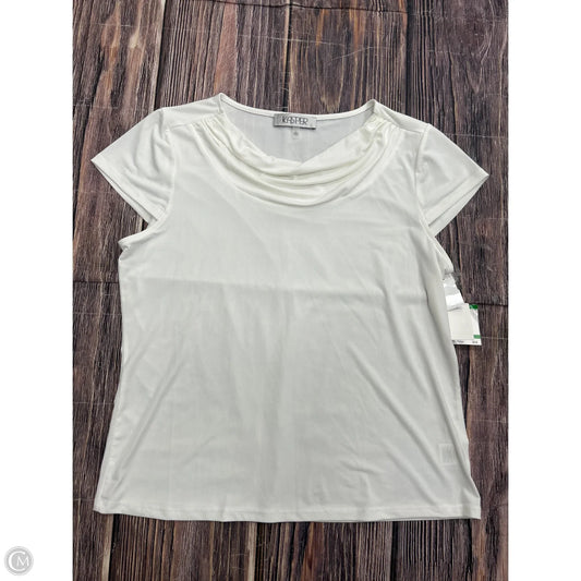 Top Short Sleeve Basic By Kasper In White, Size: L