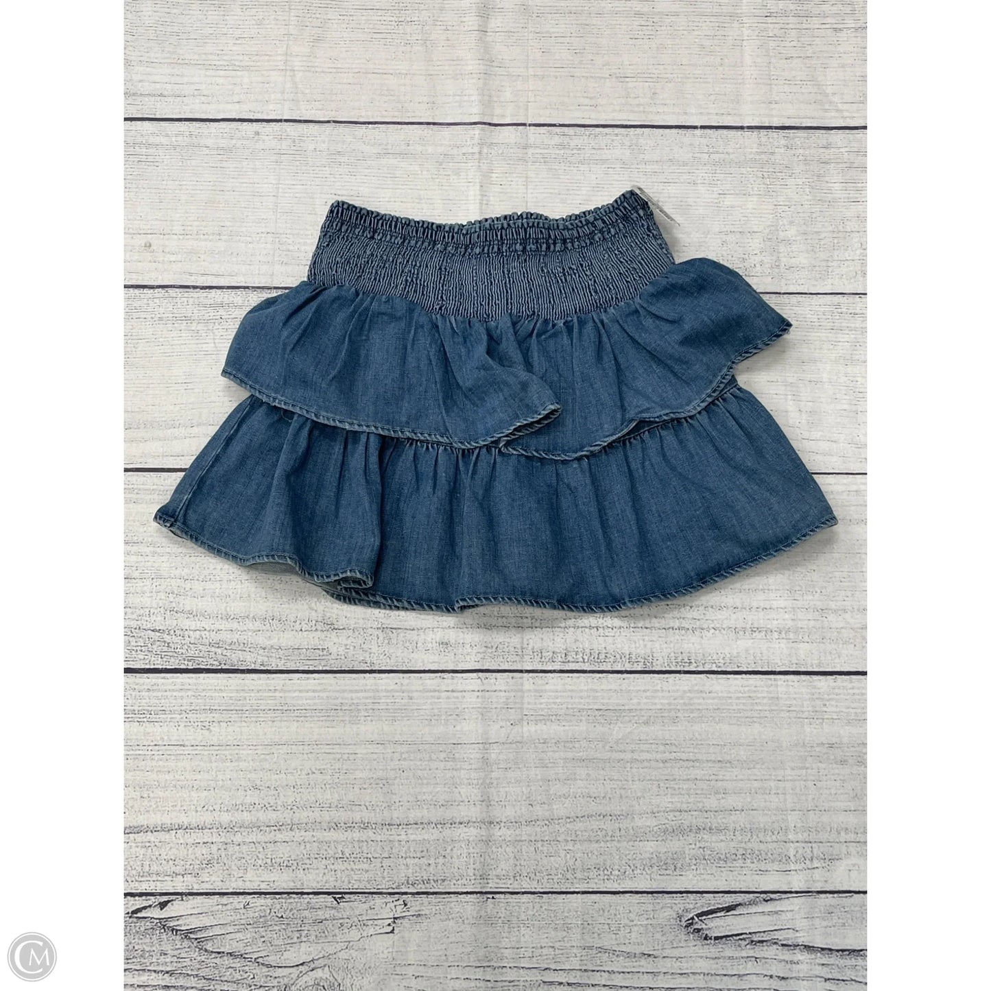 Skirt Mini & Short By Aerie In Blue Denim, Size: L