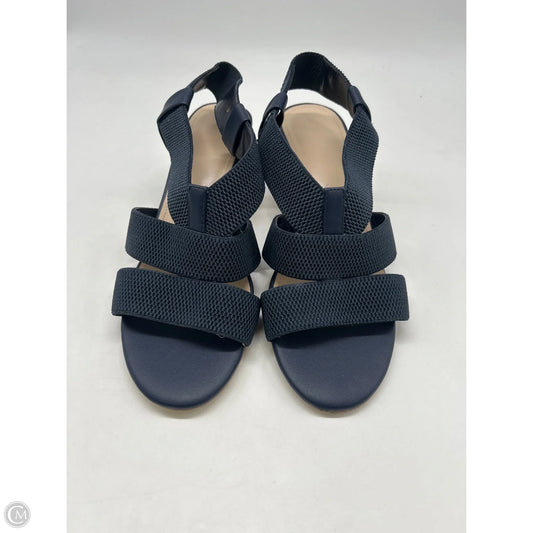 Sandals Heels Block By Clothes Mentor In Navy, Size: 8.5