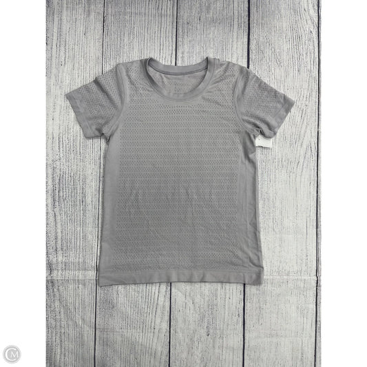 Athletic Top Short Sleeve By Lululemon In Grey, Size: 4