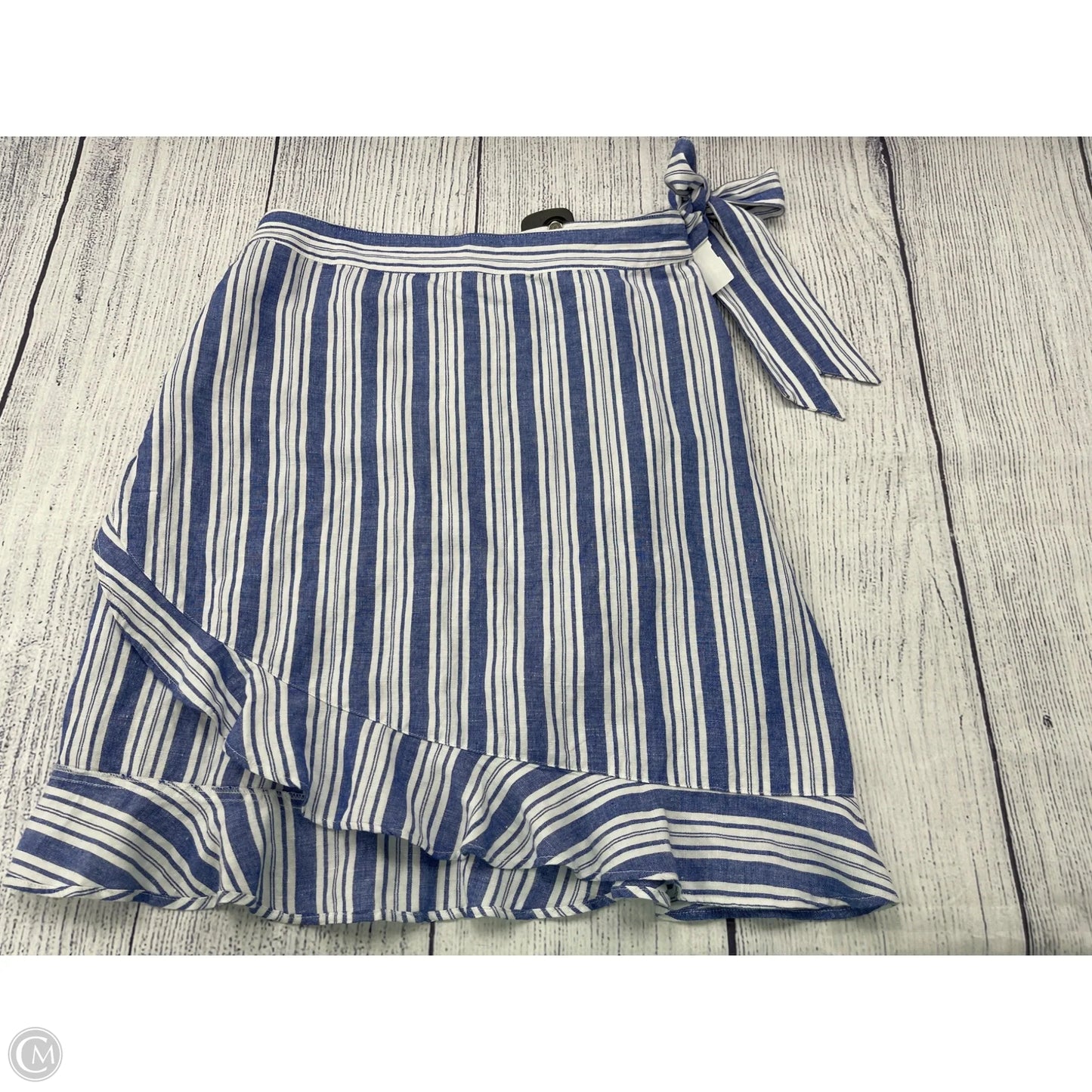 Skirt Midi By Loft In Blue & White, Size: 10