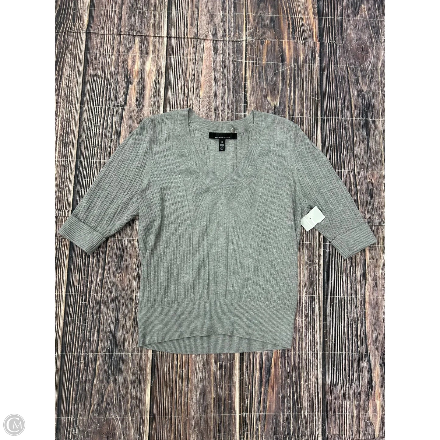 Sweater Short Sleeve By White House Black Market In Grey, Size: M