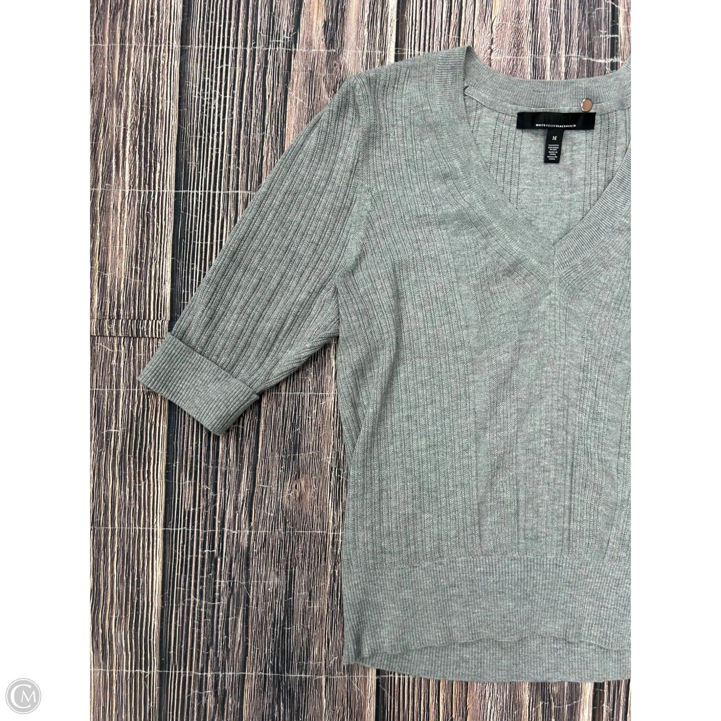 Sweater Short Sleeve By White House Black Market In Grey, Size: M