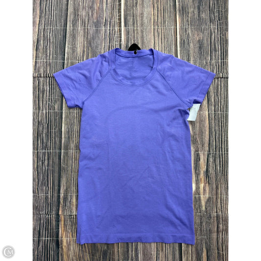 Athletic Top Short Sleeve By Lululemon In Purple, Size: 6
