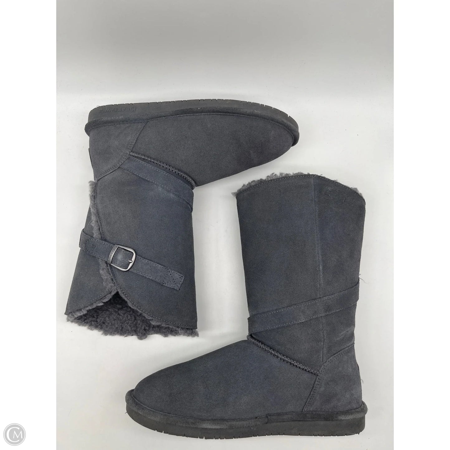 Boots Mid-calf Flats By Bearpaw In Grey, Size: 11