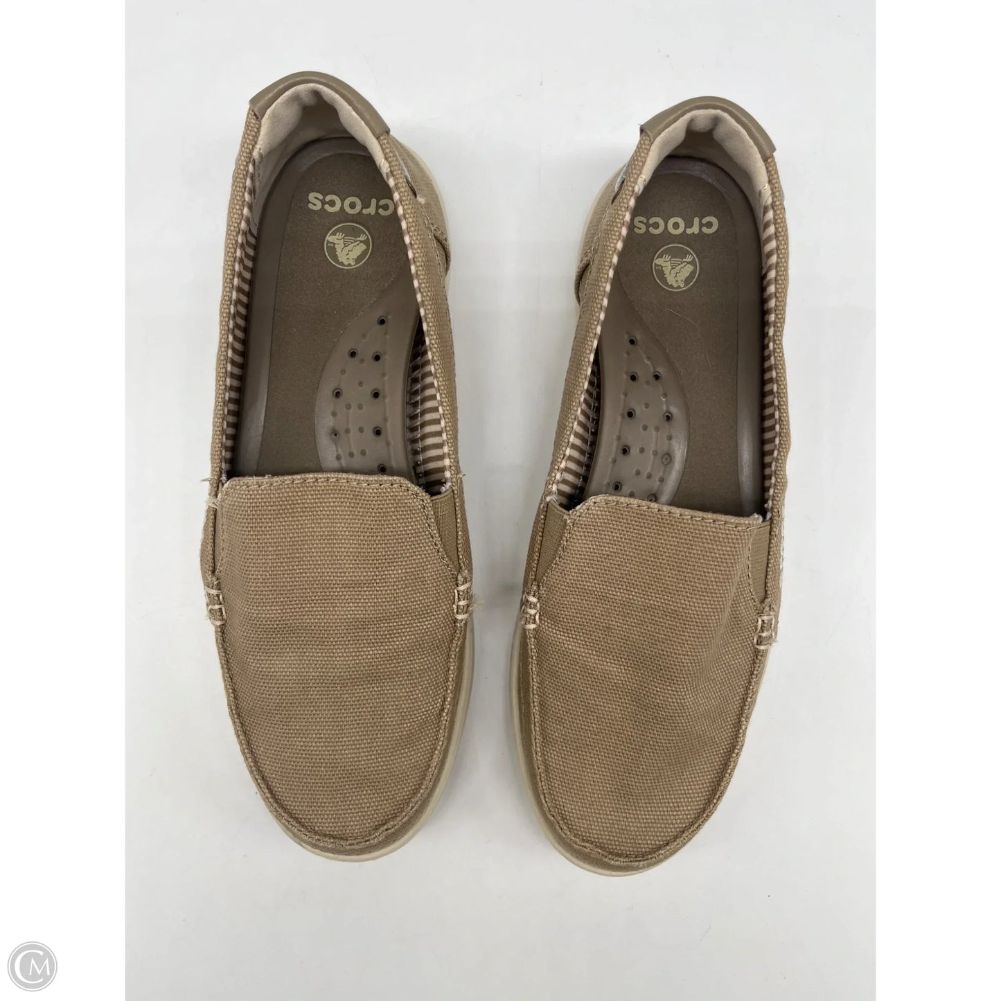 Shoes Flats By Crocs In Tan, Size: 7