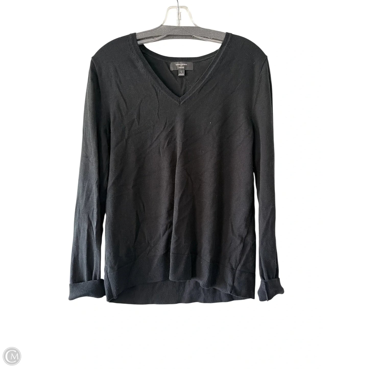 Top Long Sleeve By Banana Republic In Black, Size: L