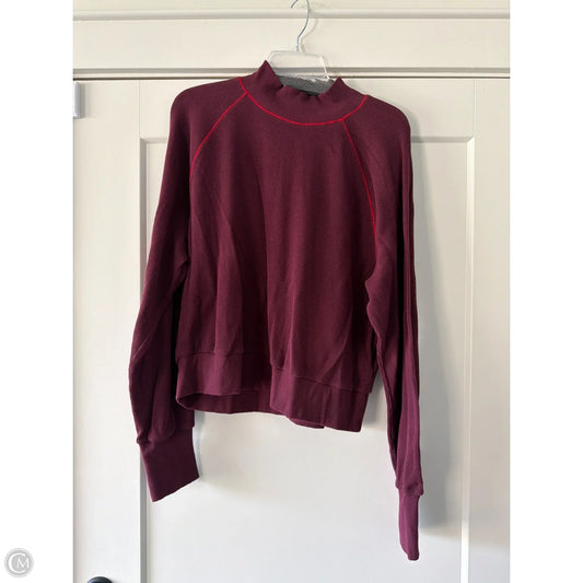 Top Long Sleeve By Michael Stars In Maroon, Size: L